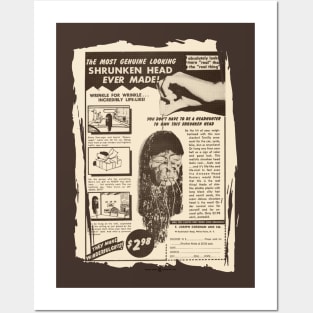 Vintage Genuine Shrunken Head Ad Posters and Art